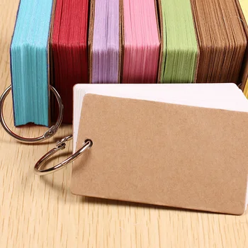

FangNymph Empty Page Blank Kraft Paper 50 Pages Notepad Word Study Card Portable Memo Pad Loose Leaf Notes DIY Notepad