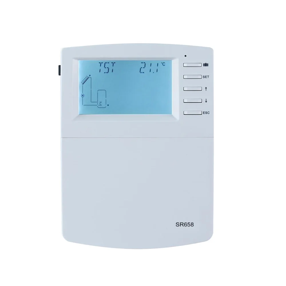 

SR658 Solar Water Heater Controller Pump Speed control Seat quantity Measurement External Heat Exchange Swimming Pool Circuit