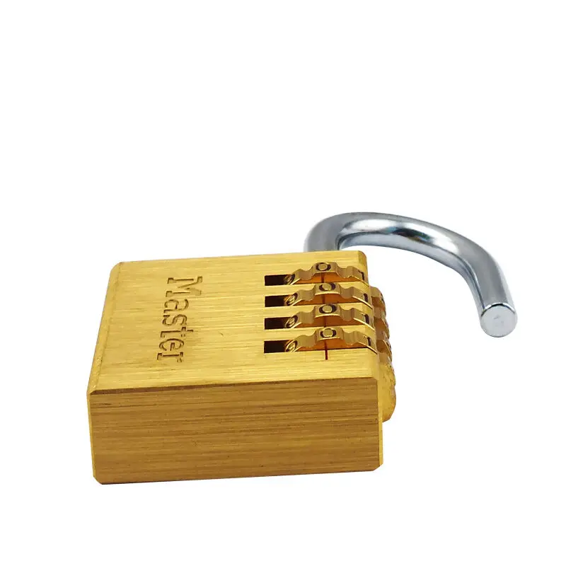 Outdoor Lock No Key 4 Digit Combination Coded Padlock, Waterproof Rustproof Brass Big Size Copper for Fence Warehouse Door Locks (4)