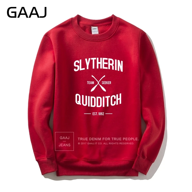 Red GAAJ "Slytherin Quidditch Team" Толстовка с принтом букв для мужчин и женщин толстовка с принтом пальто мужская одежда Homme куртка Новинка - Цвет: Red