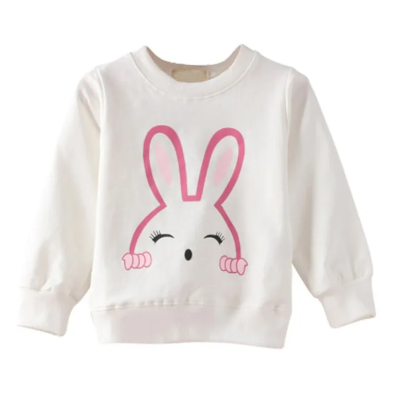 

Baby Girls Sweatshirts Autumn Spring Child hoodies Cartoon Rabbit long sleeves sweater kids T-shirt clothes