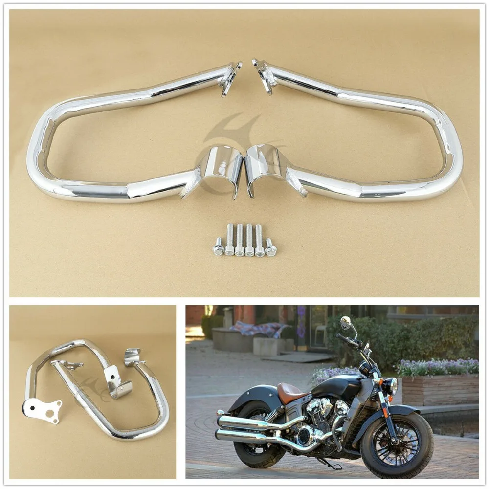 

Chrome Engine Guard Highway Crash Bar Kit For Indian Scout 2015-2018 Scout Sixty 2016-18 Bobber 18 Repl. 2881756-156