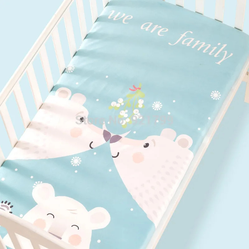 100% Cotton Crib Fitted Sheet Soft Baby Bed Mattress Cover Protector Cartoon Sika Deer Newborn Bedding For Cot Size 120*65cm 100% Cotton Crib Fitted Sheet Soft Baby Bed Mattress Cover Protector Cartoon Sika Deer Newborn Bedding For Cot Size 120*65cm