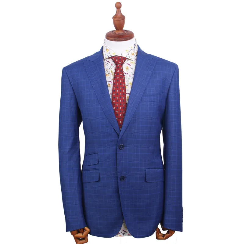 

Windowpane Plaid Business Men Suits Custom Made Bespoke Classic Wedding Suits For Men Tailor Made Suit Wool Tuxedos For Men
