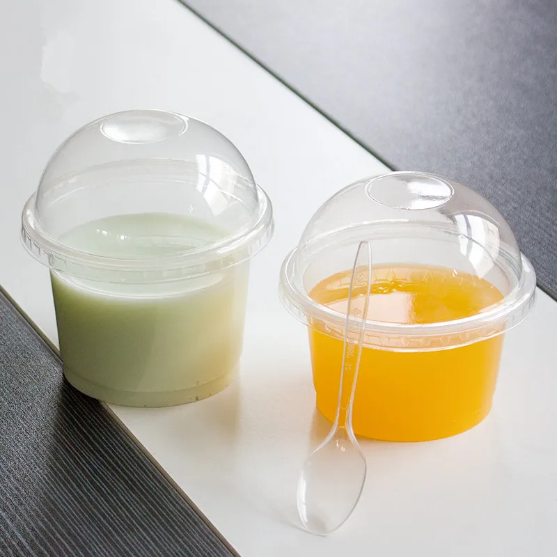 

50pcs Transparent pudding salad ice cream takeaway packaging cups home diy party favor ice cream plastic cup with covers