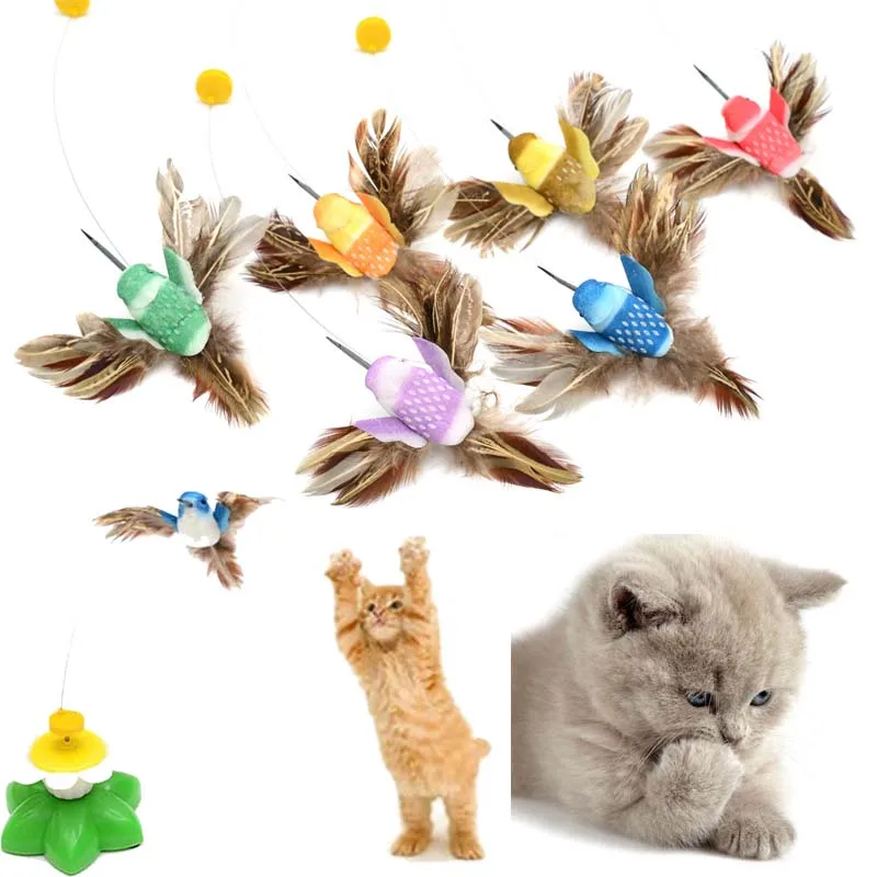 

Electric Rotating Butterfly Bird Rod Wire Cat Teaser Play Toy For Pet Cat Kitten Dog Cats Intelligence Training