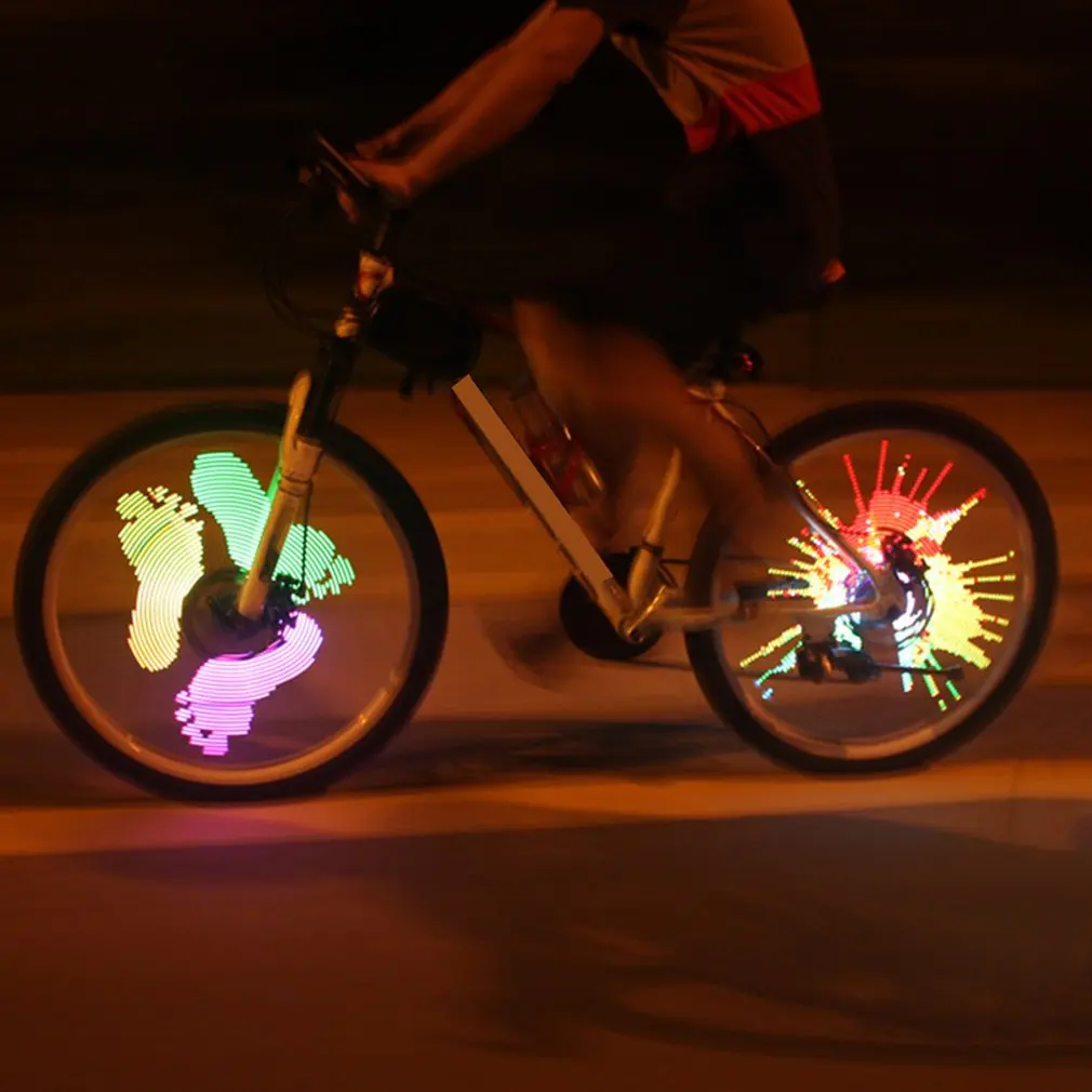 

New D023 128 LED Doudle-sided Bicycle Wheel Lamp Rechargeable Programmable Full Color LED Bicycle Spoke Light Cycling Lamp