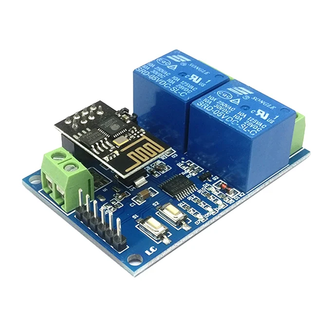 Релейный модуль ESP8266 двухканальный с Wi Fi 5 В для умного дома мобильного