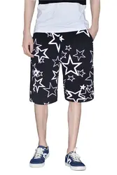 2019 Мужская мода новый принт белый черный звезды ультра-тонкие эластичные мужские шорты хлопок звезда пятиточечный стрейч комфорт