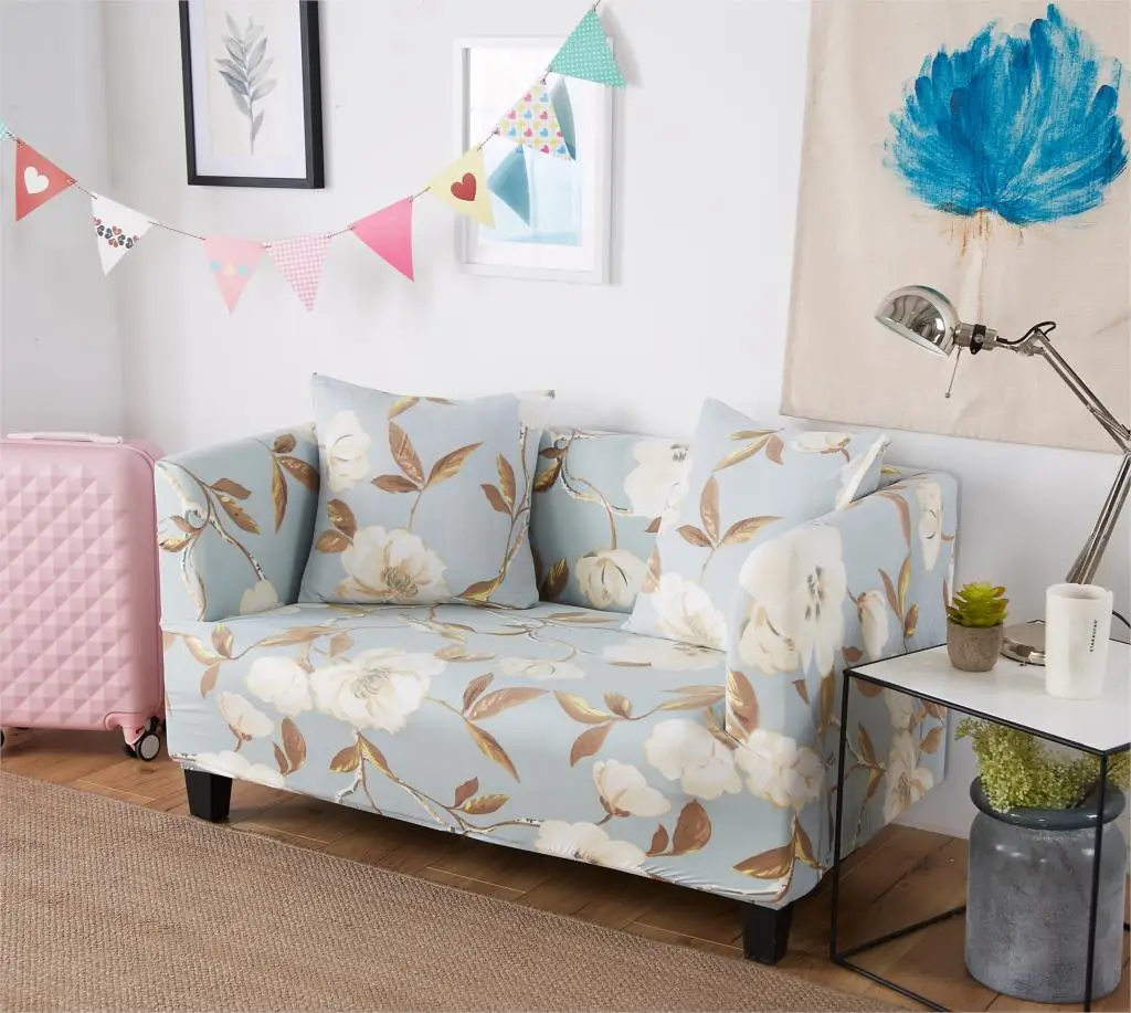 Спандекс стрейч цветочный принт съемный чехол для дивана эластичный плотный обёрточная бумага диване Чехол протектор современный минималистский декор для гостиной - Цвет: 18
