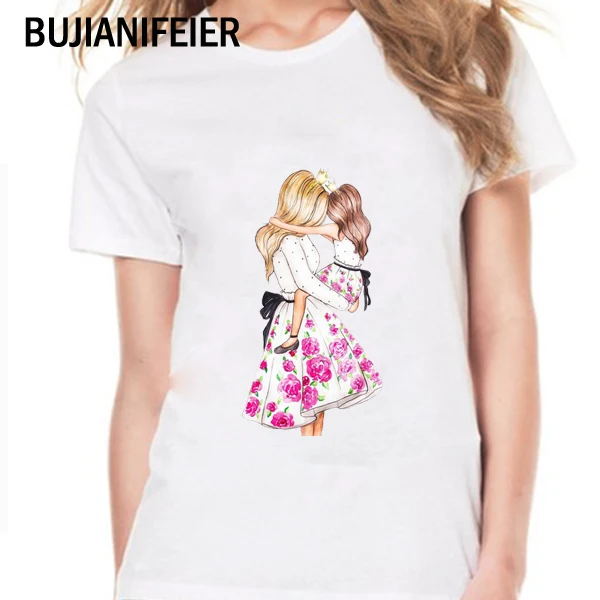 

Mother's Day T-shirt Mom's Love Baby and Mom Print MODAL T-Shirt BJN04