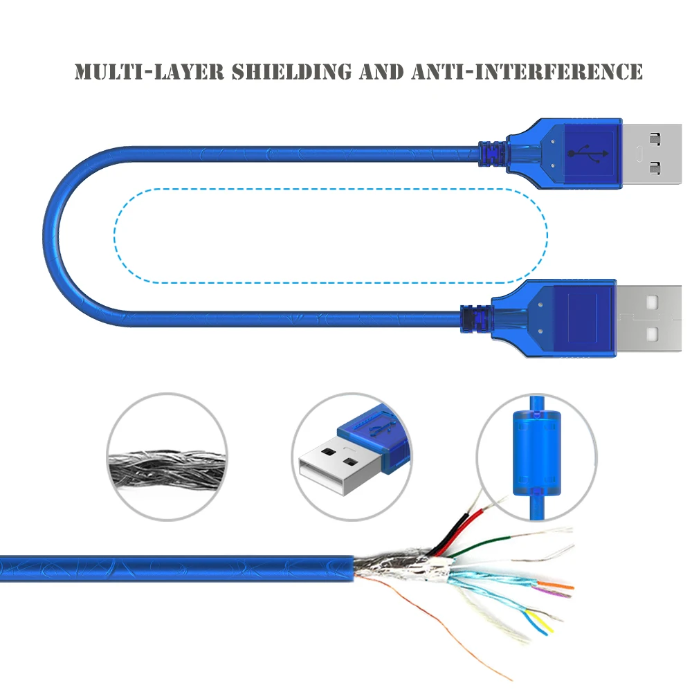 Высокое качество USB 2,0 папа-папа кабель для передачи данных шнур Aux кабель USB2.0 кабель-удлинитель для передачи данных USB 2,0 Тип A папа-USB папа адаптер