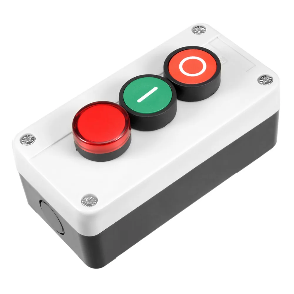 

Uxcell Push Button Switch Station Momentary NC Red NO Green Red Signal To Control The Electromagnetic Starter Contactor 660V 10A