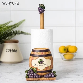 

Direct European kitchen paper towel rack creative restaurant desktop wine barrel pumping tray cute vertical free punching nail