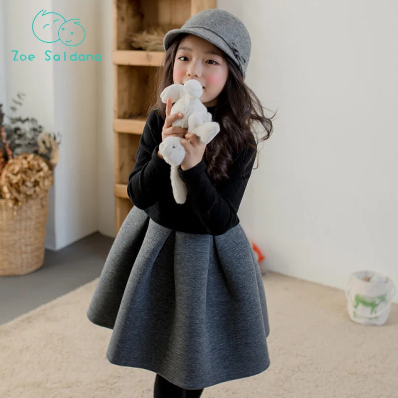 

Girls Dress Children Spring Autumn Winter Dresses For Girls Children Clothing Kid Plus Velvet Patchwork Clothes
