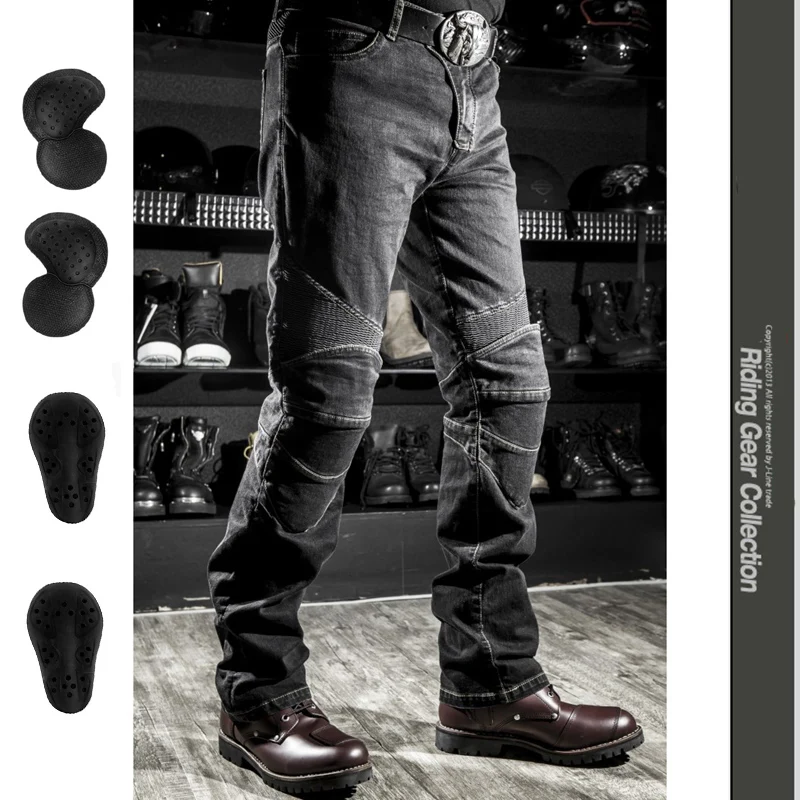 

Black or Blue Japan jeans motorcycle jeans riding on the road Fall jeans four-piece protection distribution 233