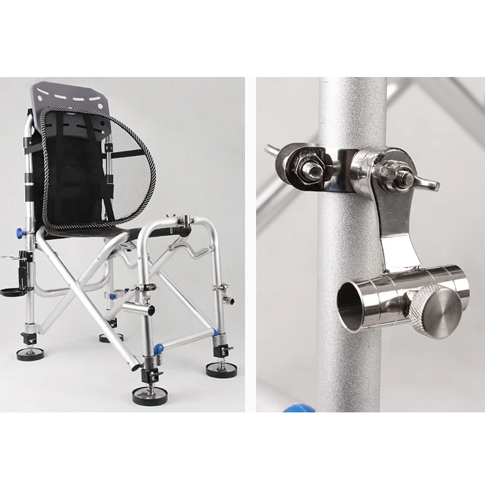 

Chair Mount Outdoor Marine Hardware Anti-slip Boat Fishing Rod Holder Clip Stainless Steel Bracket Rail Practical Clamp