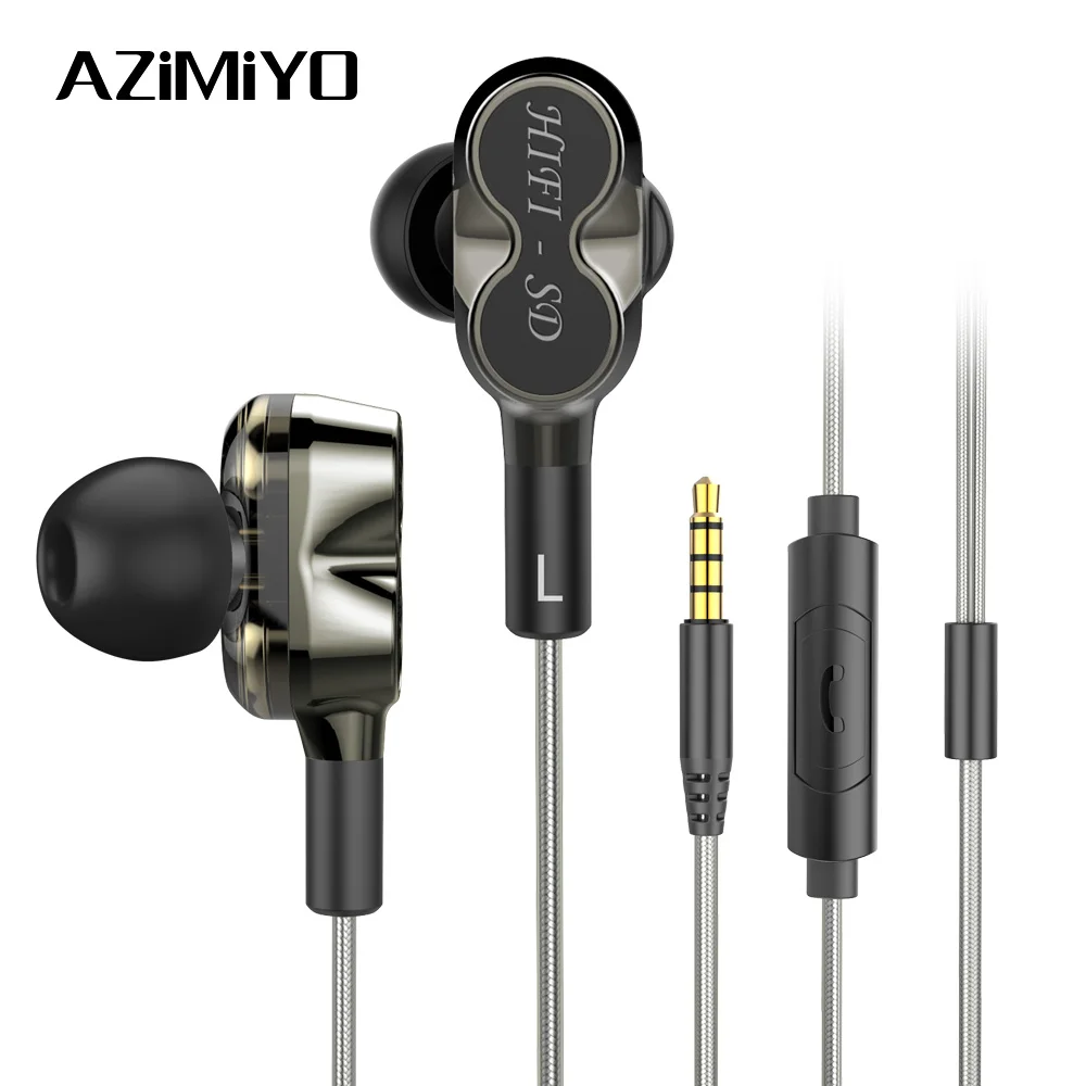 AZiMiYO DJ2, наушники с басами, наушники-вкладыши, спортивные проводные наушники с микрофоном для телефона, xiaomi, huawei, iPhone 6, наушники HIFI, наушники