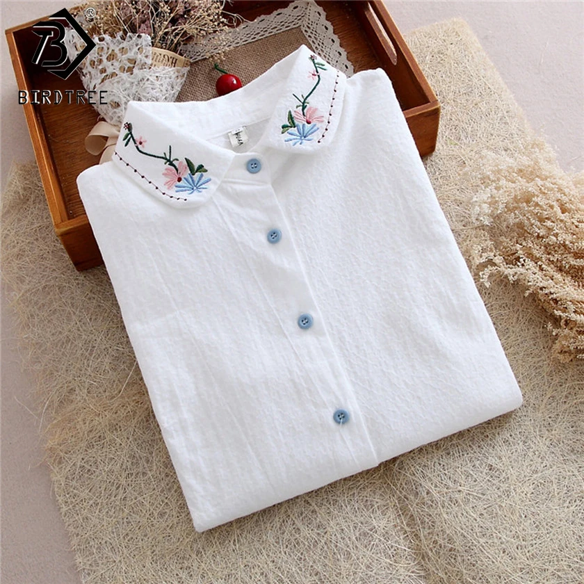 Blouse-Tops-White-Shirts-Mori-Girl-Korean-Women-Blusas-Preppy-2017-Autumn-Kawaii-Embroidery-Floral