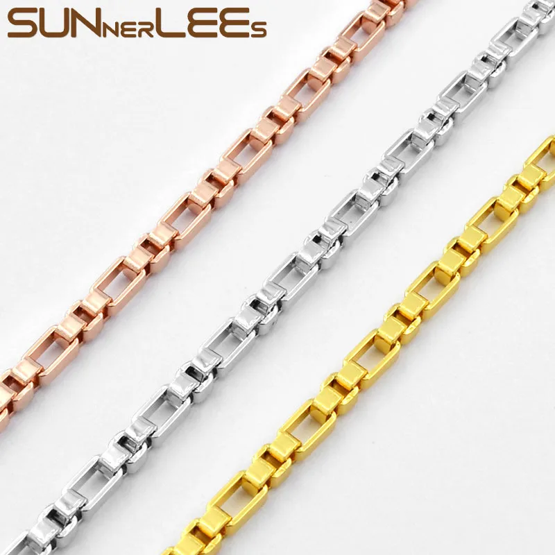 SUNNERLEES модные ювелирные изделия ожерелье цвета белого розового золота 3 мм