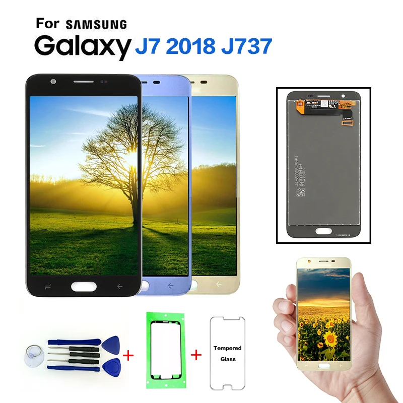 ЖК дисплей для Samsung Galaxy J7 2018 J737 сенсорный экран дигитайзер J737P ремонт запасные