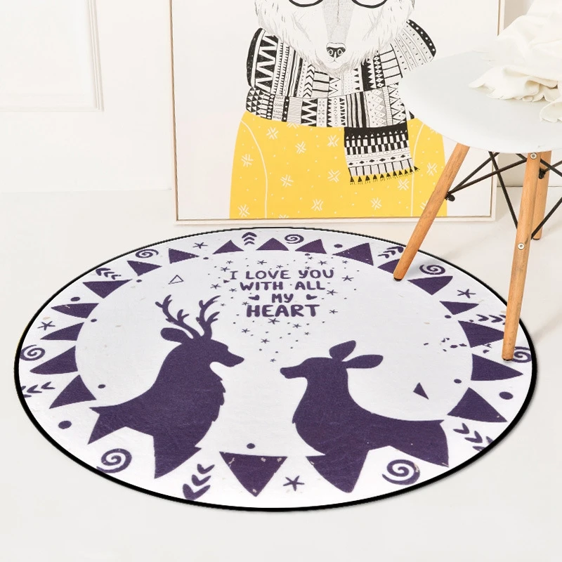 Nordic сладкий олени круглый Ковры S для Гостиная Спальня кресла области Ковры s детская комната Игровая палатка дети мягкий пол коврики Ковры