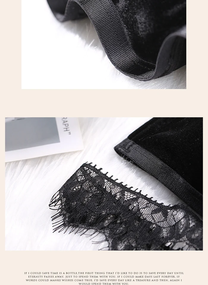 BOTHYOUNG New Low Waist Pants Lace Underwear Female Sexy Soft Comfort Velvet briefs Women Black