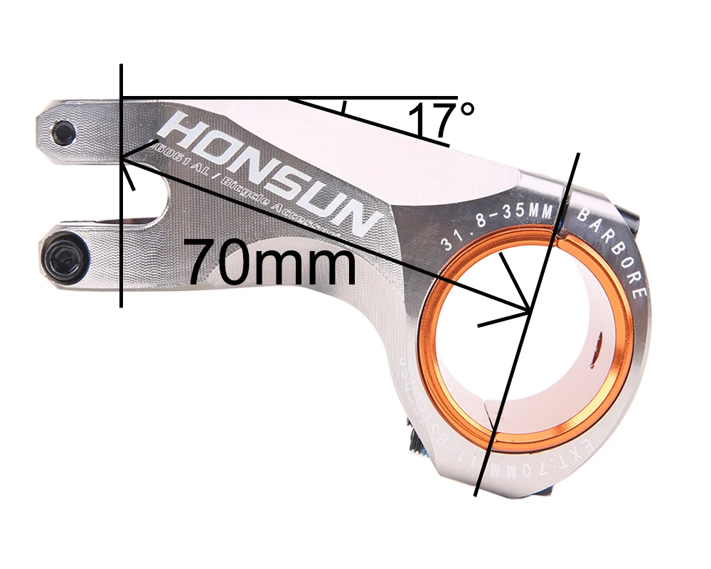 MTB 70 мм стержень сверхлегкий-17 градусов CNC 35 мм 31,8 мм руль для велосипеда 28,6 мм Steerer Запчасти для горного и дорожного велосипеда Racing Cycl