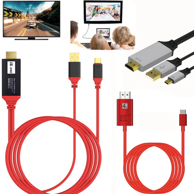 

4K Type C to HDMI Converter Phone to TV Video Adapter Cable for Macbook Samsung Galaxy S8 S9 S10 Plus Note9 Note8 For Huawei LG
