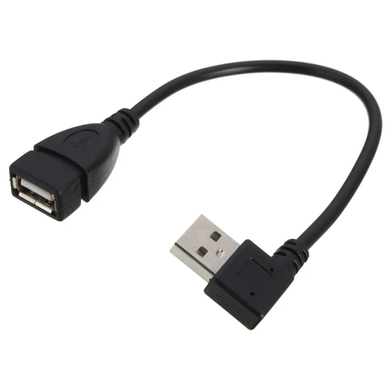 

Mayitr 1PC 20cm USB 2.0 To Right Angle 90 Degree Male Plug Cable Cord High Quality USB2.0 Female to Male Plug Adapter Black