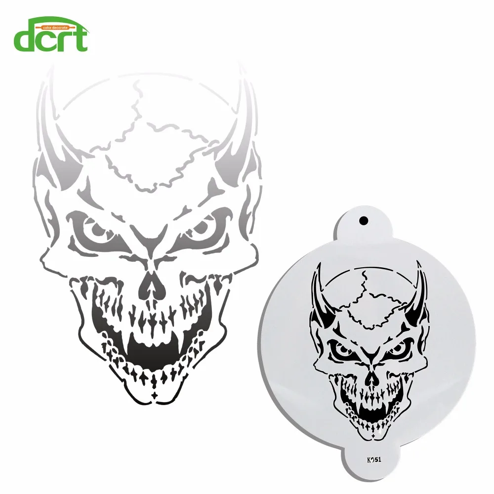 

Halloween Skull Devil Cake Stencils for Cake Decorating Cookie Cupcake Stencil Bakeware Pastry Tools