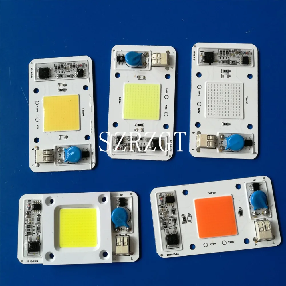 Диммируемый светодиодный COB чип лампы 50 Вт AC110V 220 В вход Смарт IC драйвер подходит для DIY светодиодный прожектор