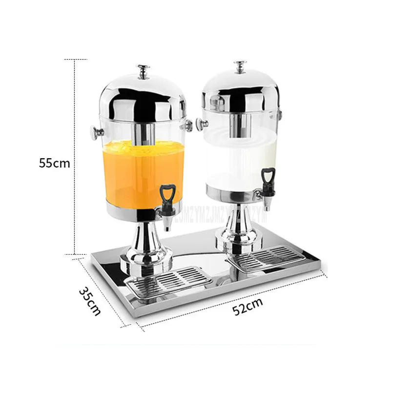 Stainless Steel 8Lx2 Double Head Juice Drink Dispensers With Ice