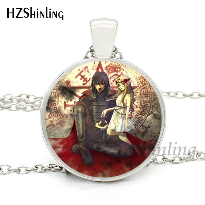 4 HZShinling HZ1-0045 Хеллсинг Алукард пентаграмма ожерелье стекло кабошон Хеллсинг пентаграмма заявление ожерелья с кулоном, оптом - Окраска металла: 4