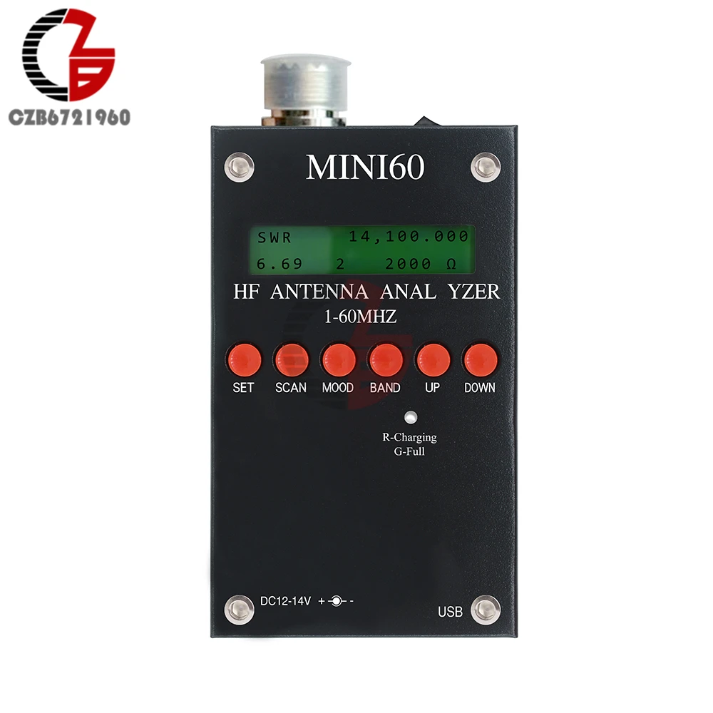 

For Ham Radio Mini60 SARK100 HF ANT SWR Antenna Analyzer Meter 1-60Mhz
