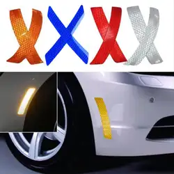 Безопасность велосипед свет фонарик Car-Bumper-Reflective-Warning-Strip-Decal-Stickers-Auto-Accessory-14.5-2-3cm Аксессуары для велосипеда