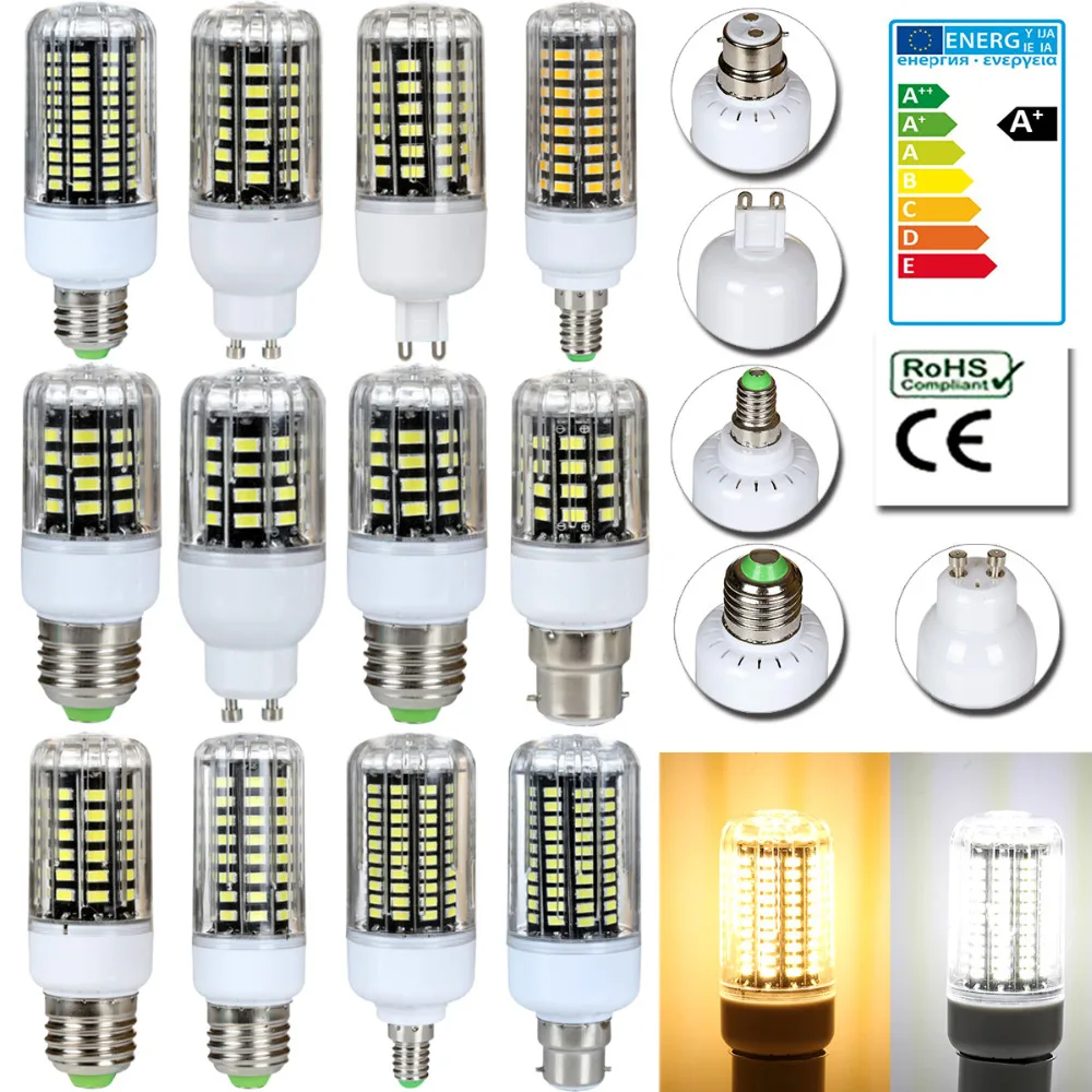 E14 E27 G9 GU10 B22 3 Вт 5 7 9 12 15 светодиодный 5736 SMD светильник кукурузный Точечный лампа