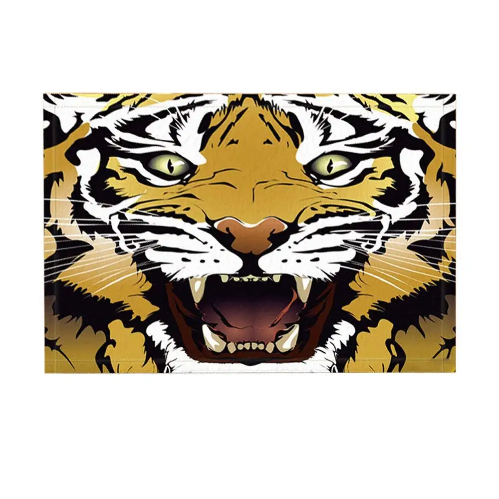 Animal Decor Bath Rugs By Cartoon Golden Tiger Roar Non-Slip Doormat Floor Entryways Indoor Front Door Mat Bathroom | Дом и сад