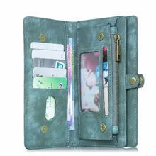Megshi Роскошные Флип кожаный чехол для LG G6 Съемная Многофункциональный молнии с держателем карты для G5 G4 G3 телефон сумка