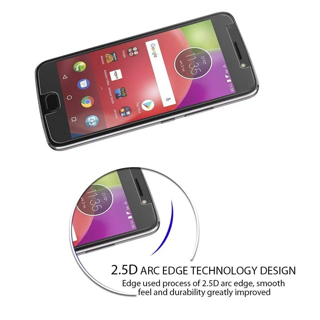 Закаленное стекло 9H 2.5D для Motorola Moto E4 Plus защита экрана Защитное пленка телефона