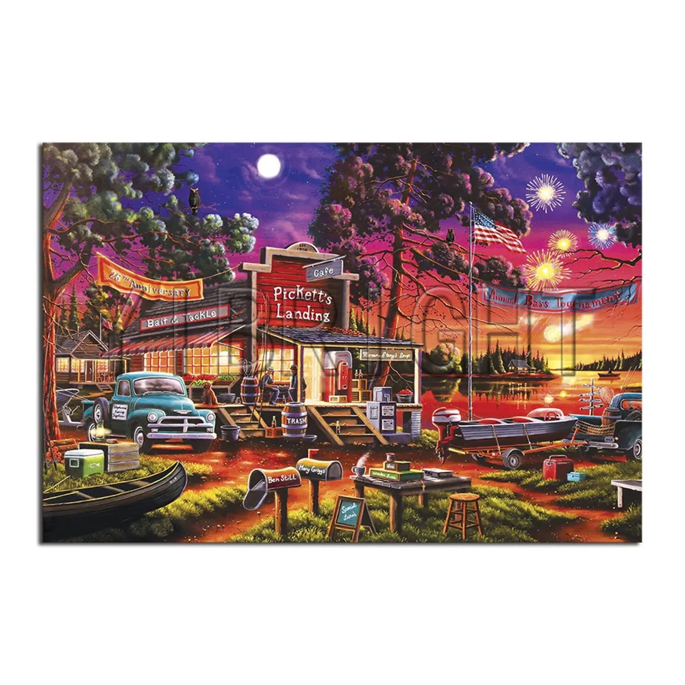 5D DIY Diamond Painting Cafe Shop Full Square Diamond Embroidery Car