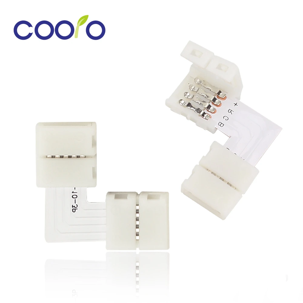 5pcs/lot ,free soldering 10mm 4pin L shape PCB Board Connector for 5050 ...