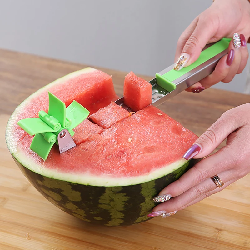 

Watermelon Slicer Cutter Tongs Corer Fruit Melon Stainless Steel Fruit Tools Watermelon Cut Refreshing Watermelon Cubes Kitchen