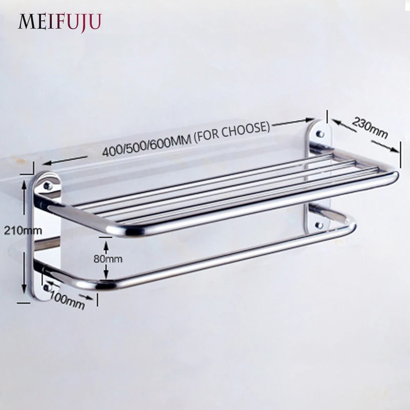 Meifuju sus304 Нержавеющая сталь Ванная комната Полотенца стойки один двойной тройной Вешалки для полотенец простой Стиль Полотенца полки Ванная комната полки mfj70