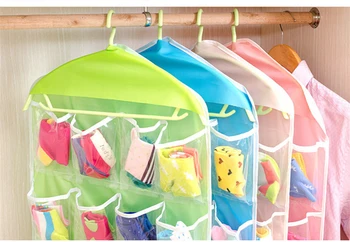 

3 piece/ pack Creative 16 grid socks underwear storage hanging bag small items sorting storage bag wardrobe hanging bag