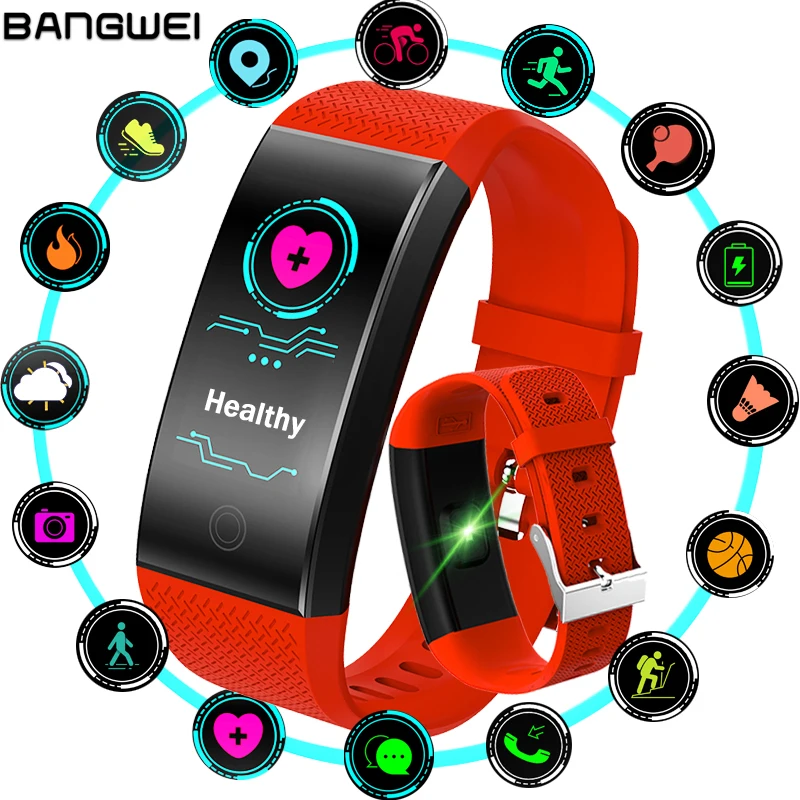 

New BANGWEI Smart Watch Men Women Smart Sport Watch Heart Rate Sphygmomanometer Fitness Watch Ladies Smart Watch For Android IOS