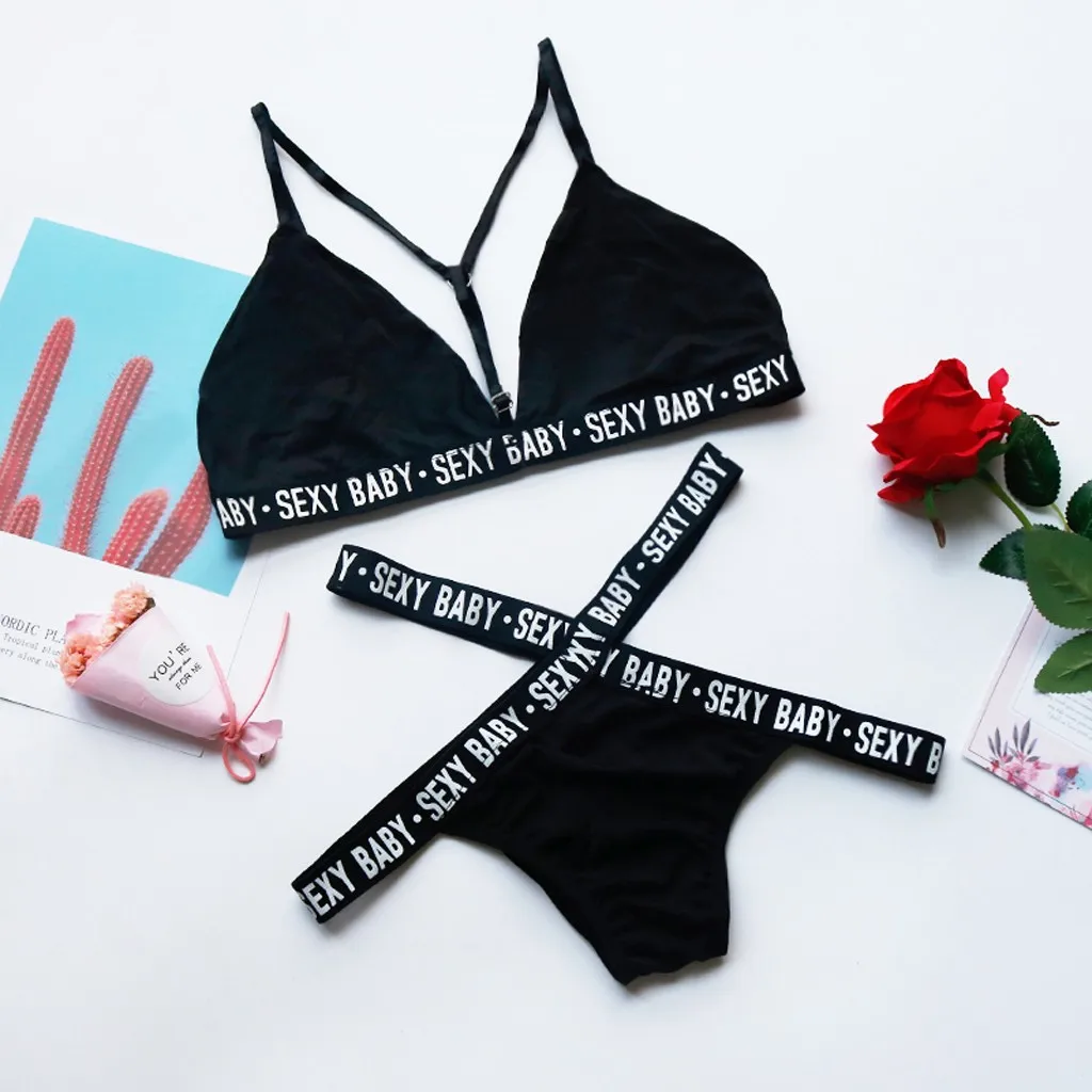 Womens Sexy lace lingerie set Open Bar Transparent bikini G-String Sexy Lace Lingerie open Bra Set Sex transparente sets  #P35