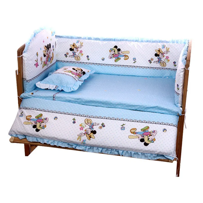  5pcs Cotton Baby Bed Bumpers for Newborns Toddler Soft Bed Bedding Sets Pillowcase sheet for Infant