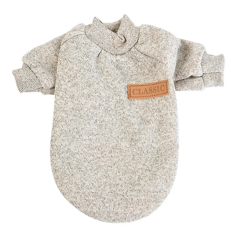 light grey Одежда для собак зимняя одежда классическая одежда для собак Ropa собака Перро одежда для маленьких собак мягкий свитер для собаки - Цвет: light grey
