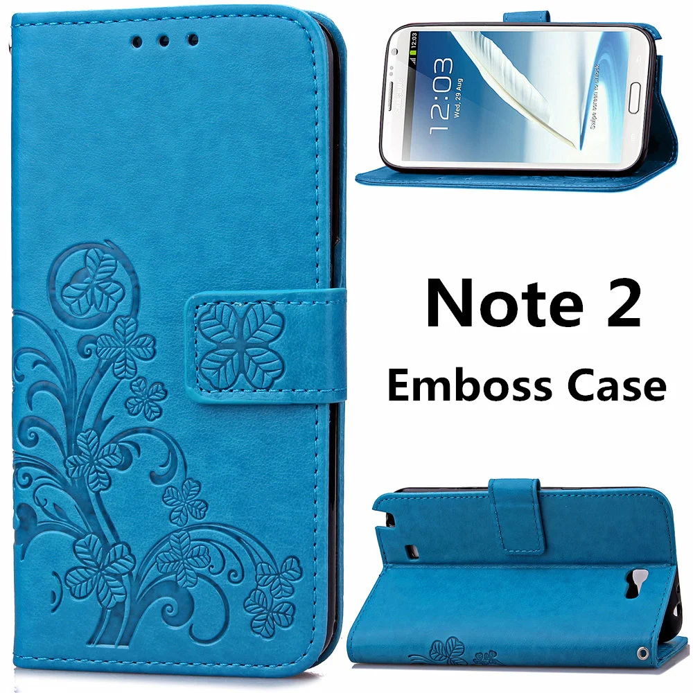 Note2 Emboss Leather Case for Samsung Galaxy Note 2 N7100